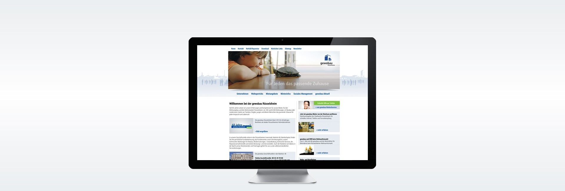 Website gewobau Rüsselsheim